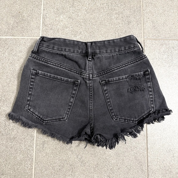 PACSUN Black Denim Festival Shorts - Picture 2 of 4